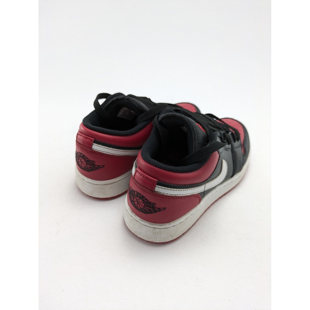 Youth Air Jordan 1 Low Black Red Retro Basketball Shoes 553560-066 Size 5Y - Picture 4 of 7